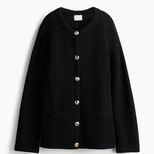 Black Button-Up Women's Sweater